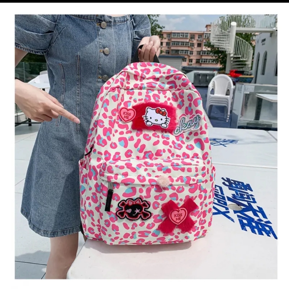 🆕 Hello Kitty Leopard Print Backpack 🎒 - Picture 4 of 12